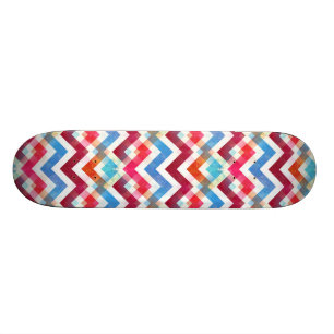Crazy Colorful Chevron Stripes Zig Zags Roze Blauw Persoonlijk Skateboard