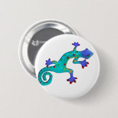 Crazy Colorful Lizard Ronde Button 5,7 Cm (Voorkant /achterkant)