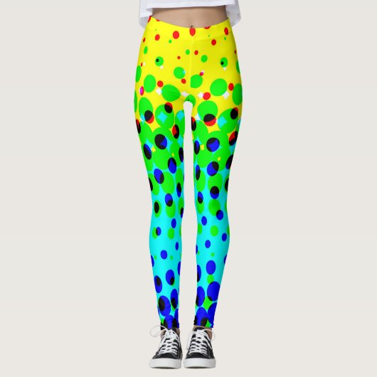 Crazy Colorful Polka Dots Leggings (Voorkant)