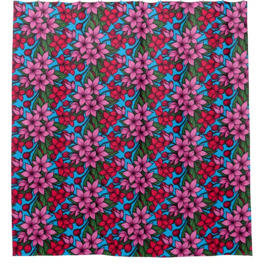 Crazy colors floral  douchegordijn (Voorkant)