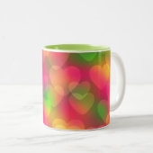 Crazy Colors Hearts Bokeh-Two Toned Coffee Mok (Voorkant rechts)