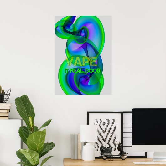 Crazy Cool Vape Cloud Abstracte Posters (Thuiskantoor)