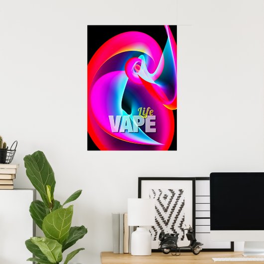 Crazy Cool Vape Cloud Abstracte Posters (Thuiskantoor)
