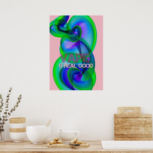 Crazy Cool Vape Cloud Abstracte Posters (Keuken)