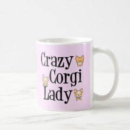 Crazy Corgi Lady  Roze Pembroke Koffiemok