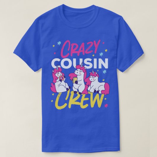Crazy Cousin Crew Drie Unicorns voor meisjes T-shirt (Design voorkant)
