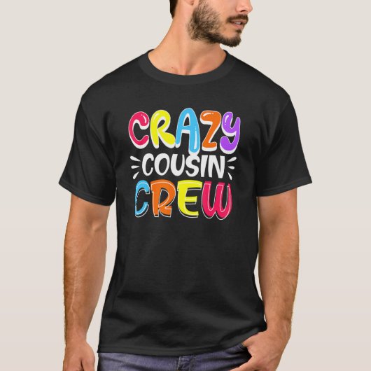 Crazy Cousin Crew Familie Colorful Glow T-shirt (Voorkant)