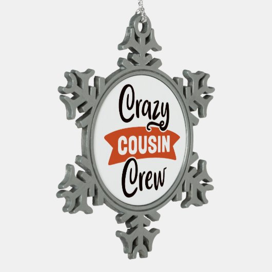 Crazy Cousin Crew Tin Sneeuwvlok Ornament (Links)