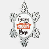 Crazy Cousin Crew Tin Sneeuwvlok Ornament (Rechts)