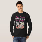 Crazy Cousin Cute Cat met Rozen T-shirt (Voorkant volledig)