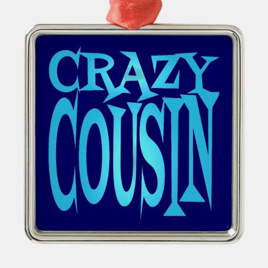 Crazy Cousin in het blauw Metalen Ornament (Voorkant)
