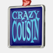 Crazy Cousin in het blauw Metalen Ornament (Links)