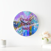 Crazy Craft Lady Blue Paars Butterfly Chevron Col Grote Klok (Huis)