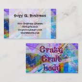 Crazy Craft Lady Blue Paars Butterfly Chevron Col Visitekaartje (Voorkant / Achterkant)