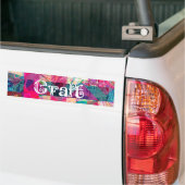 Crazy Craft Lady Colorful Pattern Vibrant Crafting Bumpersticker (Op Truck)