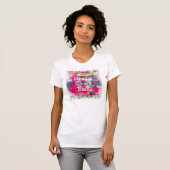 Crazy Craft Lady Colorful Pattern Vibrant Crafting T-shirt (Voorkant volledig)