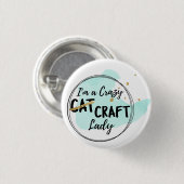 Crazy Craft Lady - Kleine Button Blauwgroen (Voorkant /achterkant)