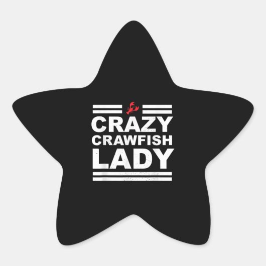 Crazy Crawfish Lady Crawfish Vrouwen - Wit Ster Sticker (Voorkant)