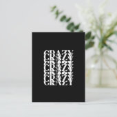 Crazy Crazy Crazy Herhalend Trippy Woord Design Briefkaart (Staand voorkant)