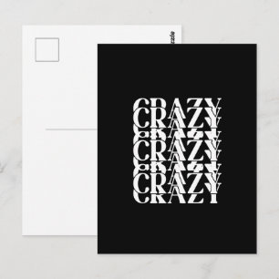 Crazy Crazy Crazy Herhalend Trippy Woord Design Briefkaart