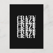 Crazy Crazy Crazy Herhalend Trippy Woord Design Briefkaart (Voorkant)