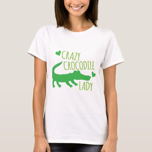 Crazy Crocodile Lady T-shirt (Voorkant)