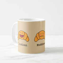 Crazy Croissants Trio met gepersonaliseerde namen Koffiemok