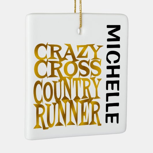 Crazy Cross Country Runner CUSTOM Keramisch Ornament (Rechts)