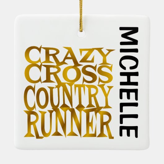 Crazy Cross Country Runner CUSTOM Keramisch Ornament (Achterkant)