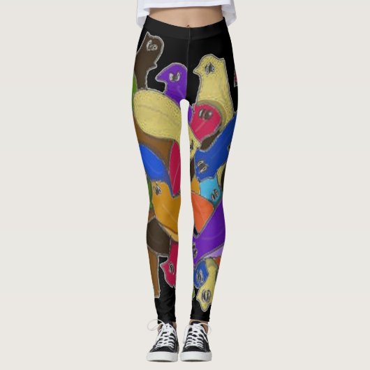 Crazy Cross Eyed Planarian Worm Leggings (Voorkant)