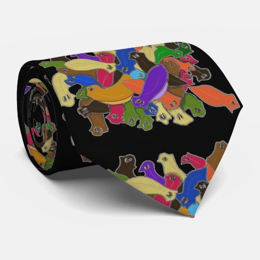 Crazy Cross Eyed Planarian Worm Stropdas (Opgerold)