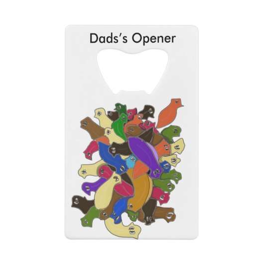 Crazy Cross Eyed Planarian Worms Creditkaart Flessenopener (Voorkant)