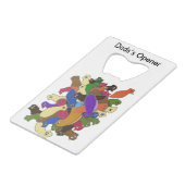 Crazy Cross Eyed Planarian Worms Creditkaart Flessenopener (Voorkant Gekanteld)