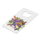 Crazy Cross Eyed Planarian Worms Creditkaart Flessenopener (Achterkant Gekanteld)