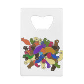 Crazy Cross Eyed Planarian Worms Creditkaart Flessenopener (Achterkant)