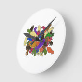 Crazy Cross Eyed Planarian Worms Design 2 Ronde Klok (Hoek)