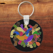 Crazy Cross Eyed Planarian Worms Design 2 Sleutelhanger (Achterkant)