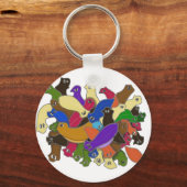 Crazy Cross Eyed Planarian Worms Design 2 Sleutelhanger (Voorkant)