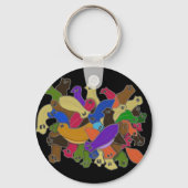 Crazy Cross Eyed Planarian Worms Design 2 Sleutelhanger (Achterkant)