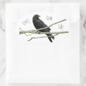 Crazy Crow Lady Ovale Sticker (Tas)