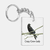 Crazy Crow Lady Sleutelhanger (Voorkant Links)