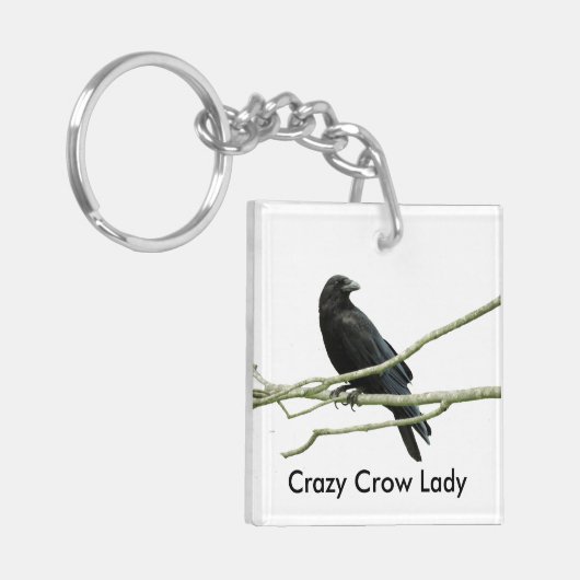 Crazy Crow Lady Sleutelhanger (Voorkant Links)