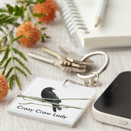 Crazy Crow Lady Sleutelhanger (Voorkant Rechts)