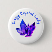 Crazy Crystal Lady Ronde Button 5,7 Cm (Voorkant)