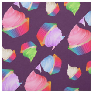 Crazy Cute Colorful Cupcakes Custom Color Fabric Stof