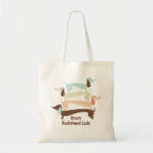 Crazy Dachshund Lady Canvas tas (Voorkant)