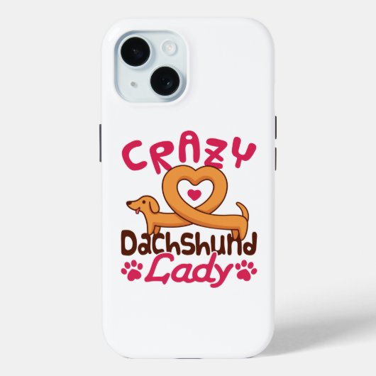 Crazy Dachshund Lady Doxie mama Case-Mate iPhone Case (Achterkant)