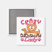 Crazy Dachshund Lady Doxie mama Magneet (Voorkant / Achterkant)