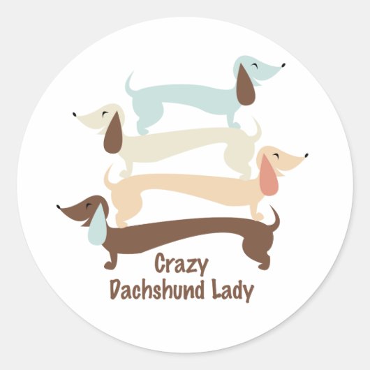 Crazy Dachshund Lady Stickers (Voorkant)