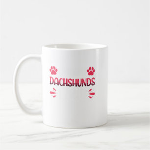 Crazy Dachshunds Lady Funny Wirehaire Dachshund. Koffiemok